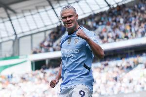 哈蘭德成為英超歷史進球最多的挪威人，進球數上升至曼城隊史第9