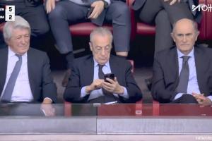 被轟入5球！弗洛倫蒂諾場邊看手機，哨響后面無表情同旁人握手