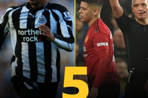 英超歷史最快吃到5張黃牌紀(jì)錄：羅霍5場5黃居首，本賽季霍爾6場