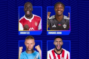 歐冠本周最佳進(jìn)球候選：哈蘭德、塞巴里、阿代伊、特澤在列