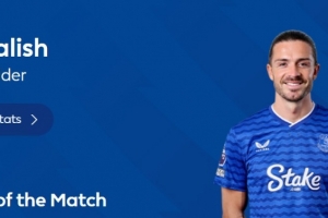 打進絕殺，英超官方：格拉利什當選埃弗頓2-1水晶宮全場最佳