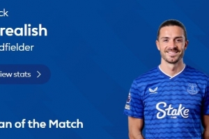 絕殺功臣！格拉利什當選埃弗頓2-1水晶宮的全場最佳球員