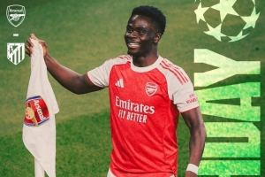 阿森納曬歐冠主場對陣馬競海報預熱：薩卡單人出鏡