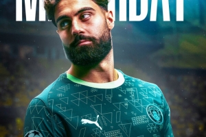 曼城發布歐冠客戰比利亞雷亞爾海報：格瓦迪奧爾單人出鏡