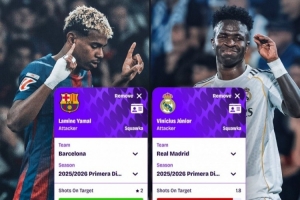 西甲關鍵數(shù)據(jù)對比：亞馬爾過人+助攻強 維尼修斯進球+造機會多