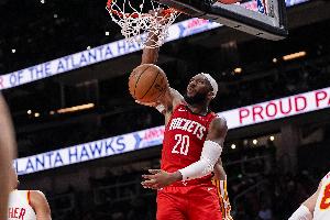 變陣！火箭今日首發：奧科吉代替亞當斯 搭檔KD申京阿門小賈