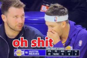 東契奇向里夫斯展示扭傷的手指 里夫斯不敢相信脫口而出Oh Shit！